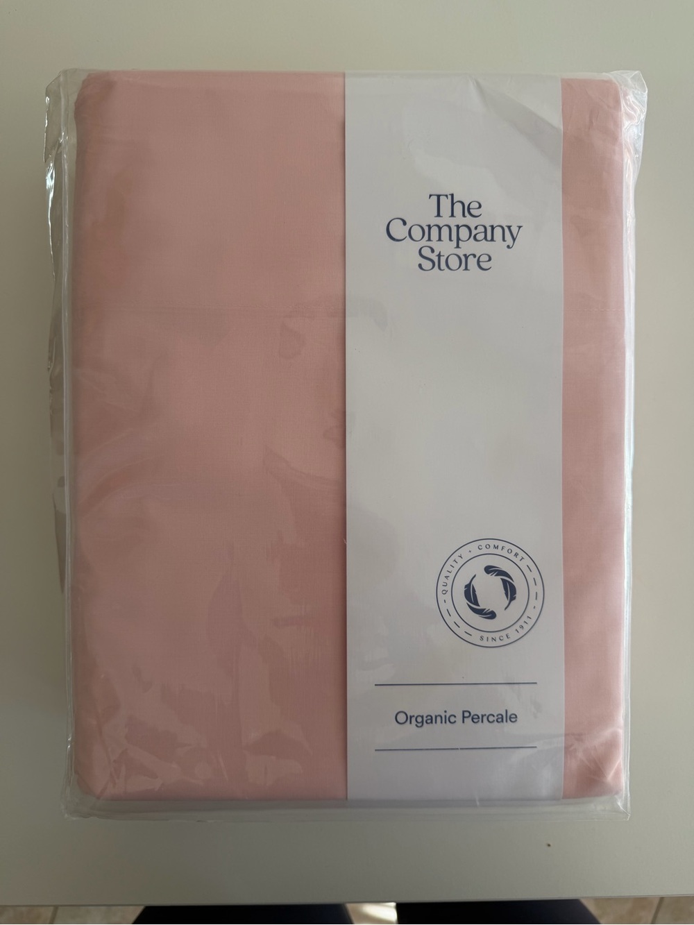 The Company Store Organic Percale Sheet Set; Size: Full; Color: Petal Pink - Picture 4 of 5